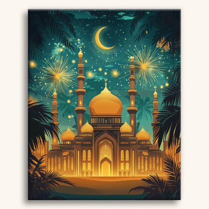 Feux d'artifice à la mosquée