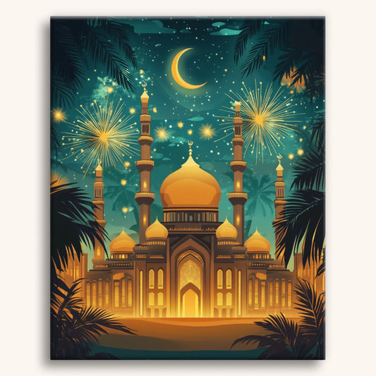 Feux d'artifice à la mosquée